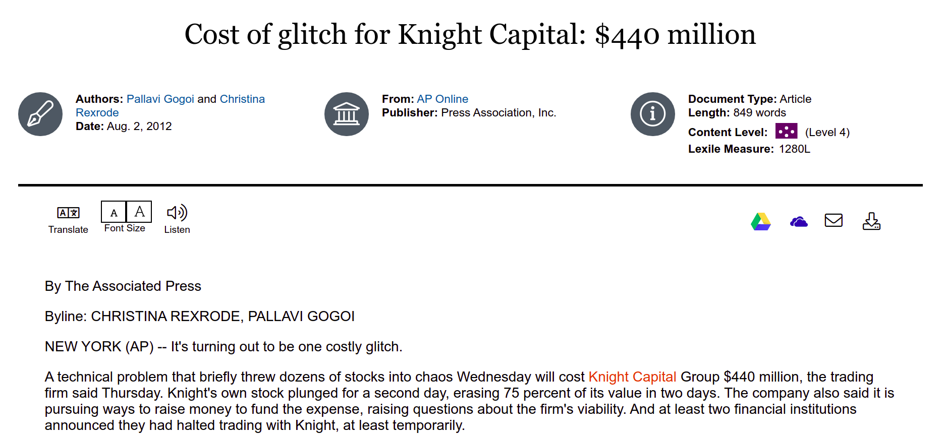 knight capital AP